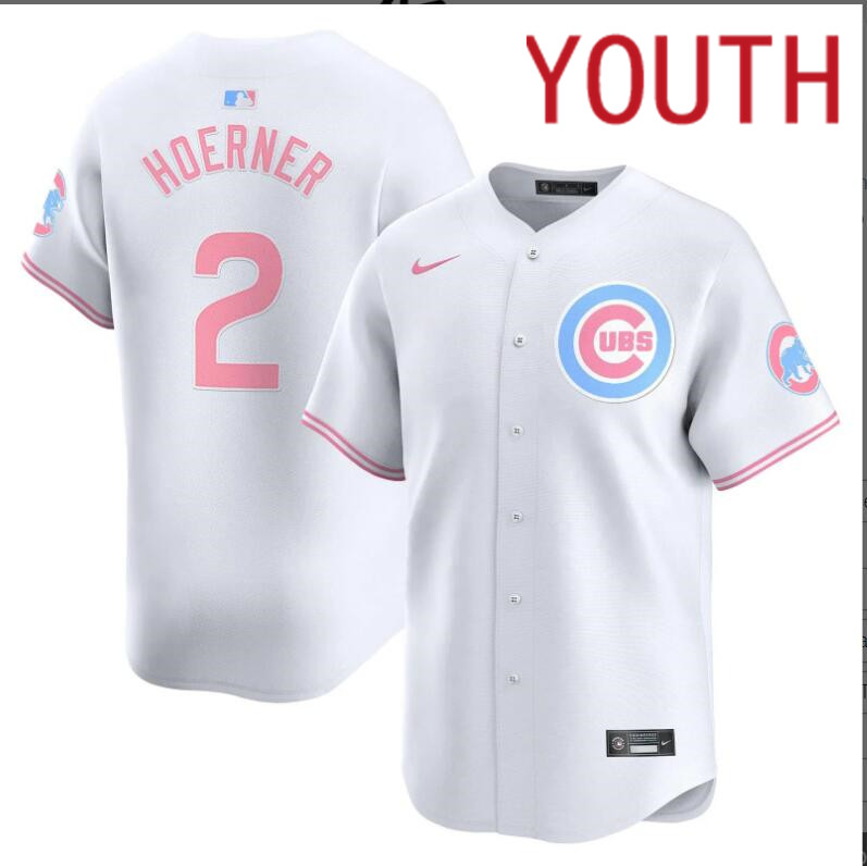 Youth Chicago Cubs #2 Hoerner white 2024 Nike MLB jersey->youth nfl jersey->Youth Jersey